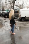 Feet - Nina D - 2017-04-19 Bare feet in the cold slush