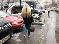 Feet - Nina D - 2017-04-19 Bare feet in the cold slush