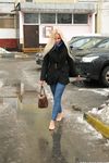 Feet - Nina D - 2017-04-19 Bare feet in the cold slush