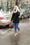 Feet - Nina D - 2017-04-19 Bare feet in the cold slush