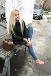 Feet - Nina D - 2017-04-19 Bare feet in the cold slush
