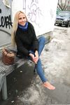 Feet - Nina D - 2017-04-19 Bare feet in the cold slush