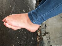 Feet - Nina D - 2017-04-19 Bare feet in the cold slush