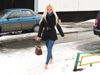 Feet - Nina D - 2017-04-19 Bare feet in the cold slush