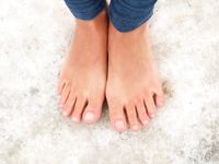 Feet - Nina D - 2017-04-19 Bare feet in the cold slush