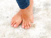 Feet - Nina D - 2017-04-19 Bare feet in the cold slush