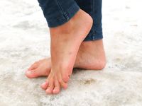 Feet - Nina D - 2017-04-19 Bare feet in the cold slush