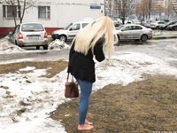 Feet - Nina D - 2017-04-19 Bare feet in the cold slush