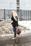 Feet - Nina D - 2017-04-19 Bare feet in the cold slush