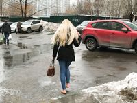 Feet - Nina D - 2017-04-19 Bare feet in the cold slush