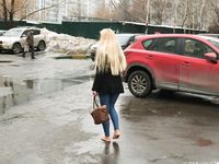 Feet - Nina D - 2017-04-19 Bare feet in the cold slush