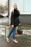 Feet - Nina D - 2017-04-19 Bare feet in the cold slush