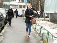 Feet - Nina D - 2017-04-19 Bare feet in the cold slush