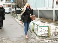 Feet - Nina D - 2017-04-19 Bare feet in the cold slush