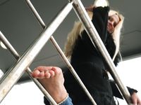 Feet - Nina D - 2017-04-19 Bare feet in the cold slush