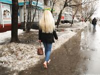 Feet - Nina D - 2017-04-19 Bare feet in the cold slush