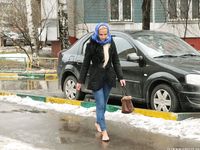 Feet - Nina D - 2017-04-19 Bare feet in the cold slush