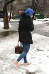 Feet - Nina D - 2017-04-19 Bare feet in the cold slush