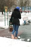 Feet - Nina D - 2017-04-19 Bare feet in the cold slush