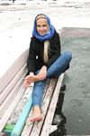 Feet - Nina D - 2017-04-19 Bare feet in the cold slush