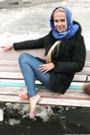 Feet - Nina D - 2017-04-19 Bare feet in the cold slush