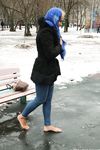 Feet - Nina D - 2017-04-19 Bare feet in the cold slush