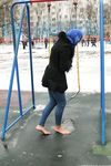 Feet - Nina D - 2017-04-19 Bare feet in the cold slush