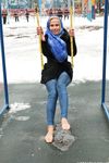 Feet - Nina D - 2017-04-19 Bare feet in the cold slush