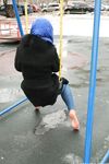 Feet - Nina D - 2017-04-19 Bare feet in the cold slush