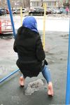 Feet - Nina D - 2017-04-19 Bare feet in the cold slush