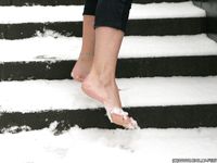 Feet - Oksana B - 2011-09-22 Hot feet on wet snow