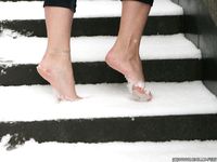 Feet - Oksana B - 2011-09-22 Hot feet on wet snow