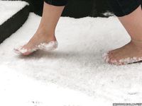 Feet - Oksana B - 2011-09-22 Hot feet on wet snow