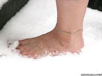 Feet - Oksana B - 2011-09-22 Hot feet on wet snow