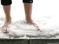 Feet - Oksana B - 2011-09-22 Hot feet on wet snow