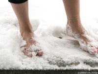 Feet - Oksana B - 2011-09-22 Hot feet on wet snow