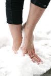 Feet - Oksana B - 2011-09-22 Hot feet on wet snow