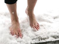 Feet - Oksana B - 2011-09-22 Hot feet on wet snow