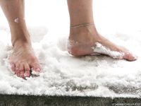 Feet - Oksana B - 2011-09-22 Hot feet on wet snow