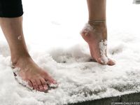 Feet - Oksana B - 2011-09-22 Hot feet on wet snow