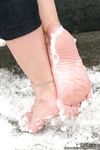 Feet - Oksana B - 2011-09-22 Hot feet on wet snow