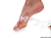 Feet - Oksana B - 2011-09-22 Hot feet on wet snow