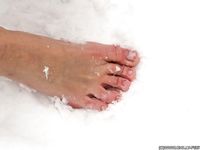 Feet - Oksana B - 2011-09-22 Hot feet on wet snow