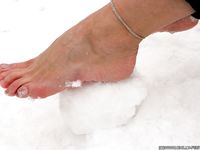 Feet - Oksana B - 2011-09-22 Hot feet on wet snow