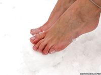 Feet - Oksana B - 2011-09-22 Hot feet on wet snow