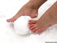 Feet - Oksana B - 2011-09-22 Hot feet on wet snow
