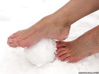 Feet - Oksana B - 2011-09-22 Hot feet on wet snow