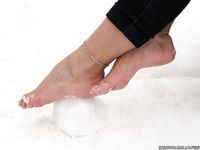 Feet - Oksana B - 2011-09-22 Hot feet on wet snow