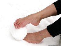Feet - Oksana B - 2011-09-22 Hot feet on wet snow