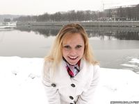 Feet - Oksana B - 2011-09-22 Hot feet on wet snow